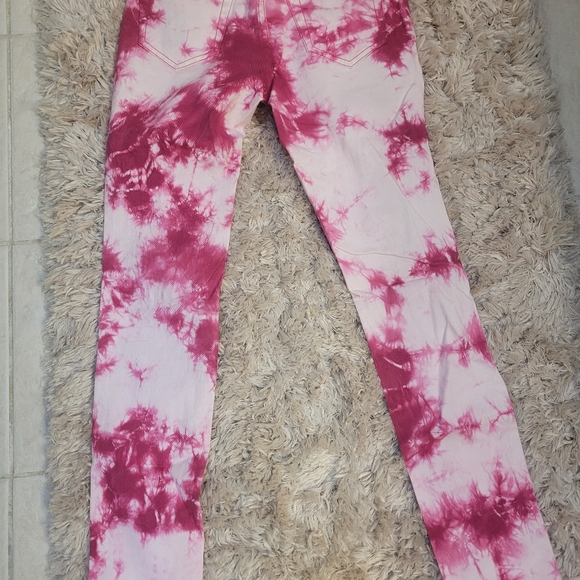 Fuchsia Pink Distressed Jeans - Picture 2 of 6